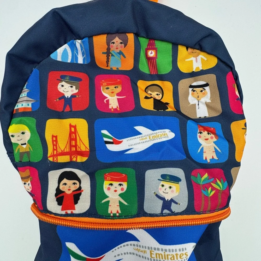 Emirates Kids Packable Backpack Airline‎ Travel Bag Folds Into Pouch